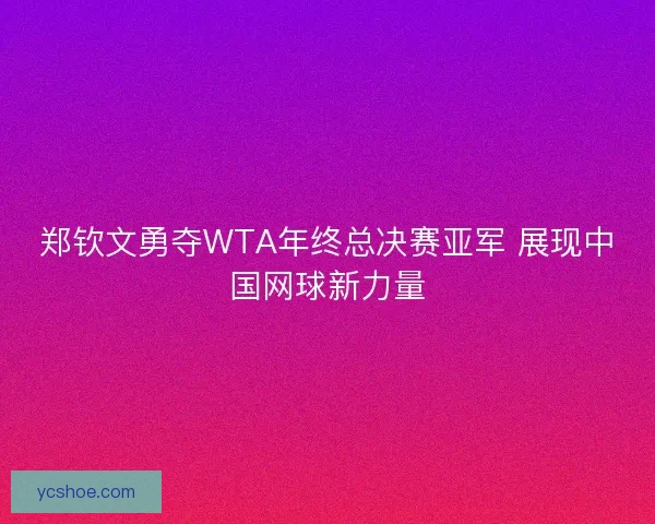 郑钦文勇夺WTA年终总决赛亚军 展现中国网球新力量
